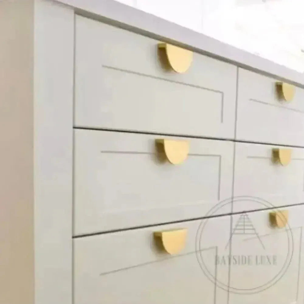 92 x 23mm / Brushed Gold / Solid Brass Bayside Luxe - Point Piper Semi Circular Pull