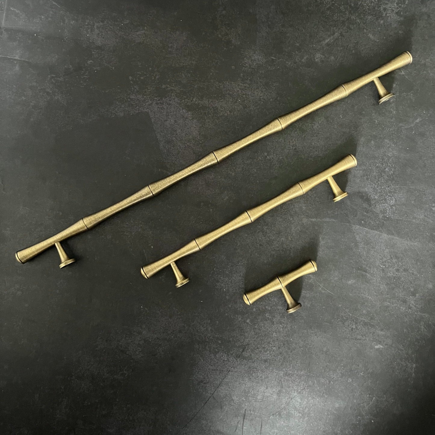 Bayside Luxe Solid Antique Brass Bamboo Cabinetry Handles