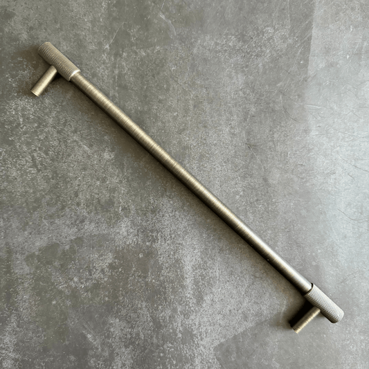 Anitque Brass Cabinetry Handle with Cross Knurled Detail - Sample