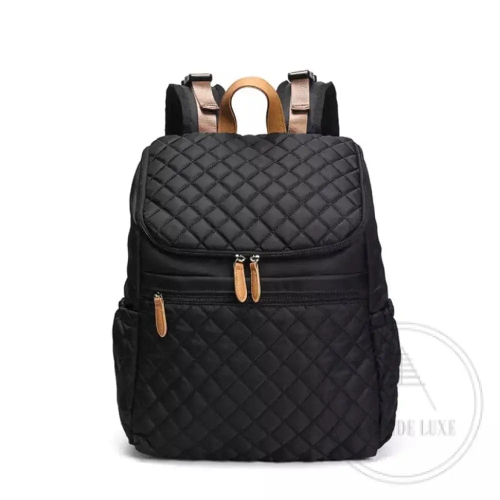 Backpacks Luxe Abode - Black Quilted Luxe Nappy Bag