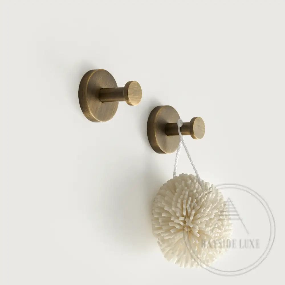 Bathroom Accessories Bayside Luxe - Knurled Solid Antique Brass Hook - Mosman Range