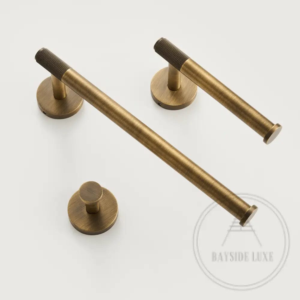 Bathroom Accessories Bayside Luxe - Knurled Solid Antique Brass Hook - Mosman Range