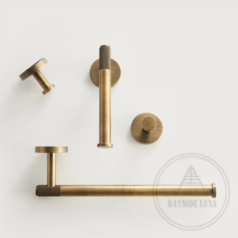 Bathroom Accessories Bayside Luxe - Knurled Solid Antique Brass Hook - Mosman Range