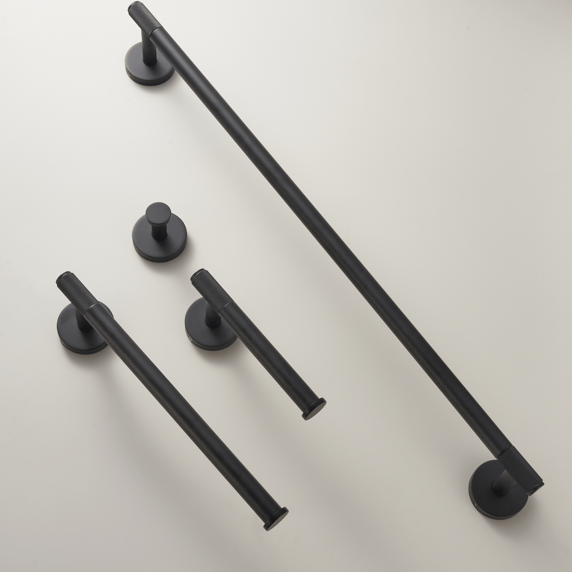 Bathroom Accessories Bayside Luxe - Knurled Solid Black Brass Hand Towel Rail - Mosman Range