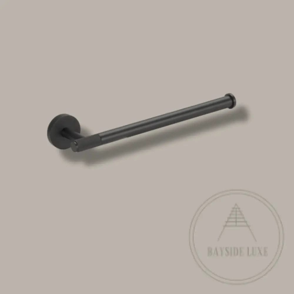 Bathroom Accessories Bayside Luxe - Knurled Solid Black Brass Hand Towel Rail - Mosman Range