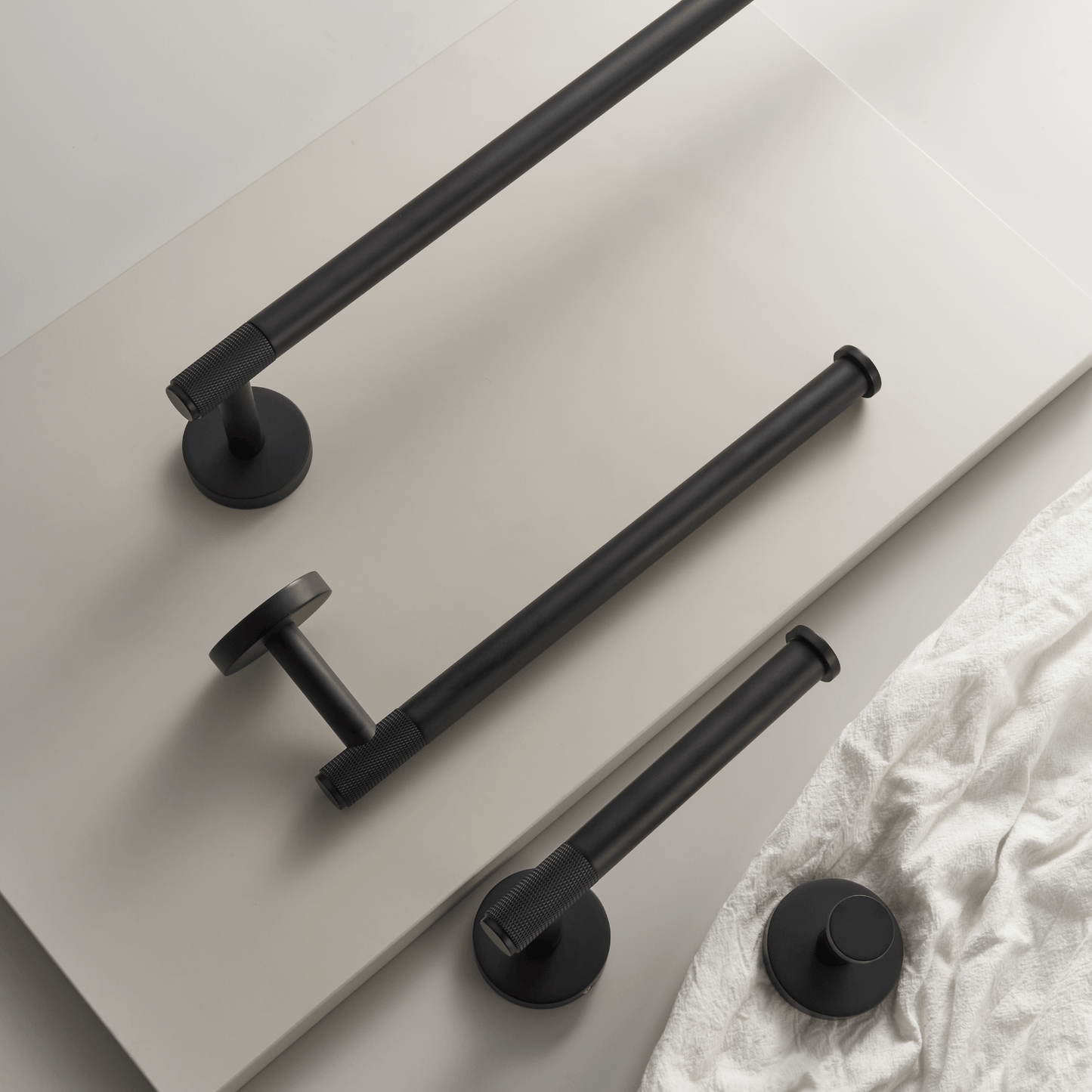 Bathroom Accessories Bayside Luxe - Knurled Solid Brass Black Towel Hook - Mosman Range