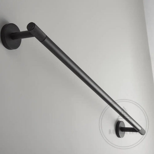 Bathroom Accessories Bayside Luxe - Knurled Solid Brass Black Towel Rail - Mosman Range