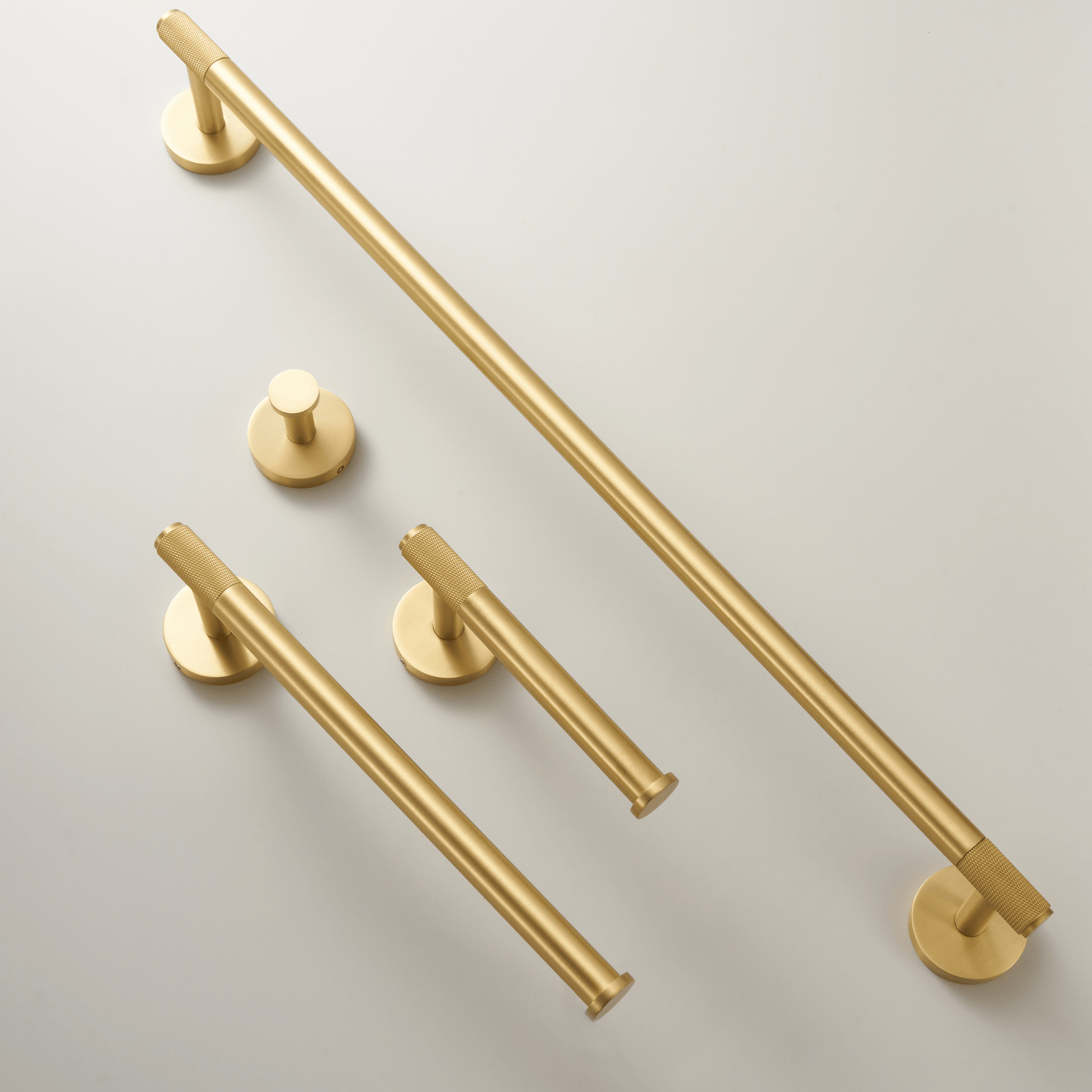 Bathroom Accessories Bayside Luxe - Knurled Solid Satin Brass Hand Towel Rail - Mosman Range