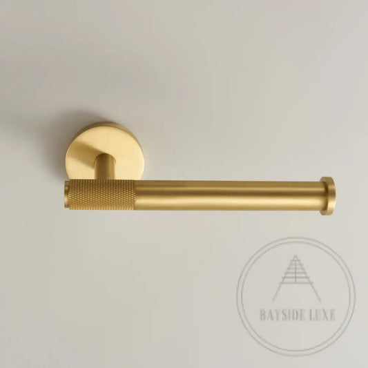 Bathroom Accessories Bayside Luxe - Knurled Solid Satin Brass Toilet Roll Holder - Mosman Range