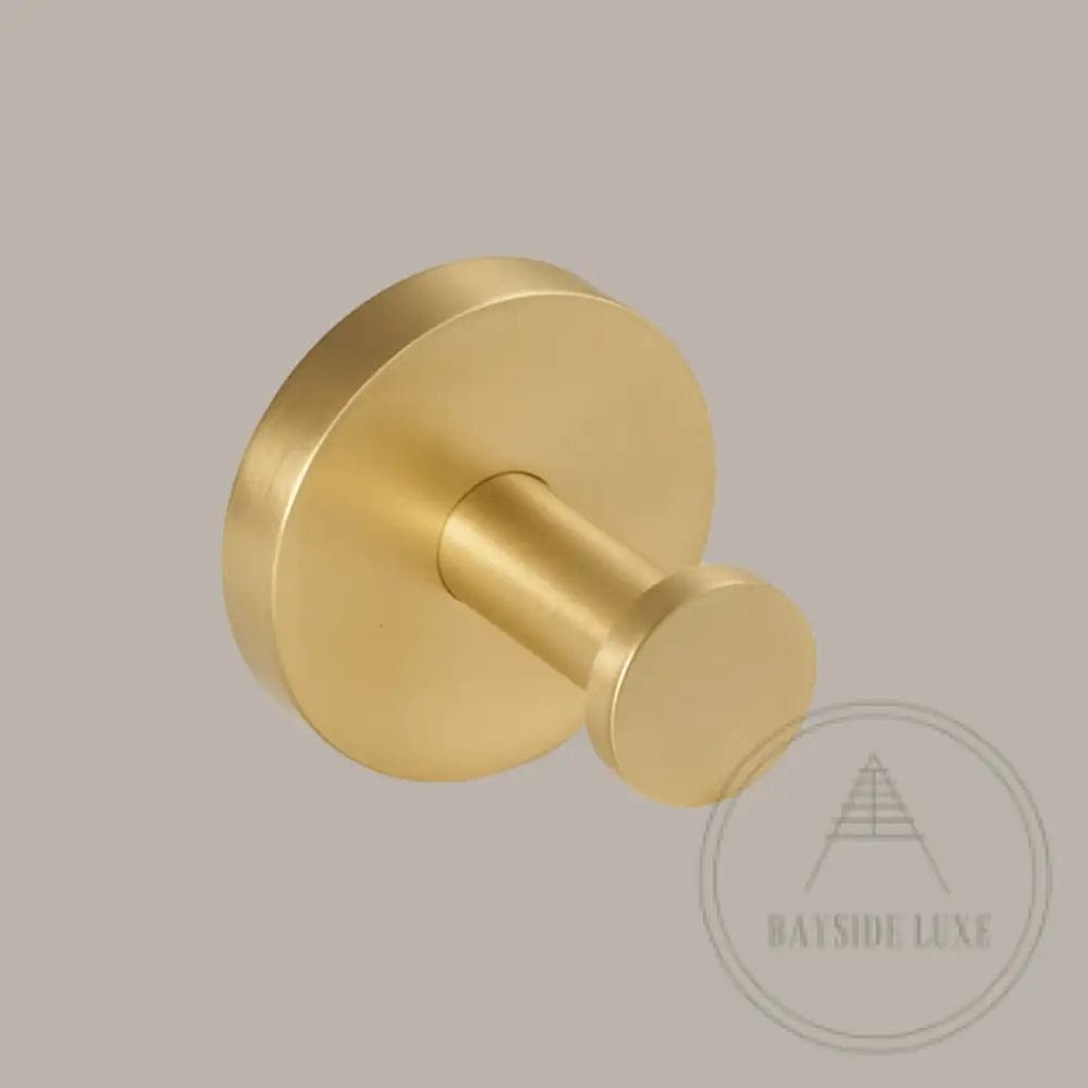 Bathroom Accessories Bayside Luxe - Knurled Solid Satin Brass Towel Hook - Mosman Range