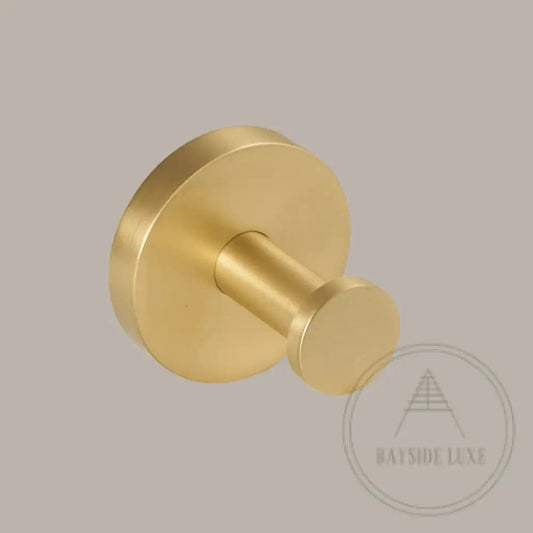 Bathroom Accessories Bayside Luxe - Knurled Solid Satin Brass Towel Hook - Mosman Range