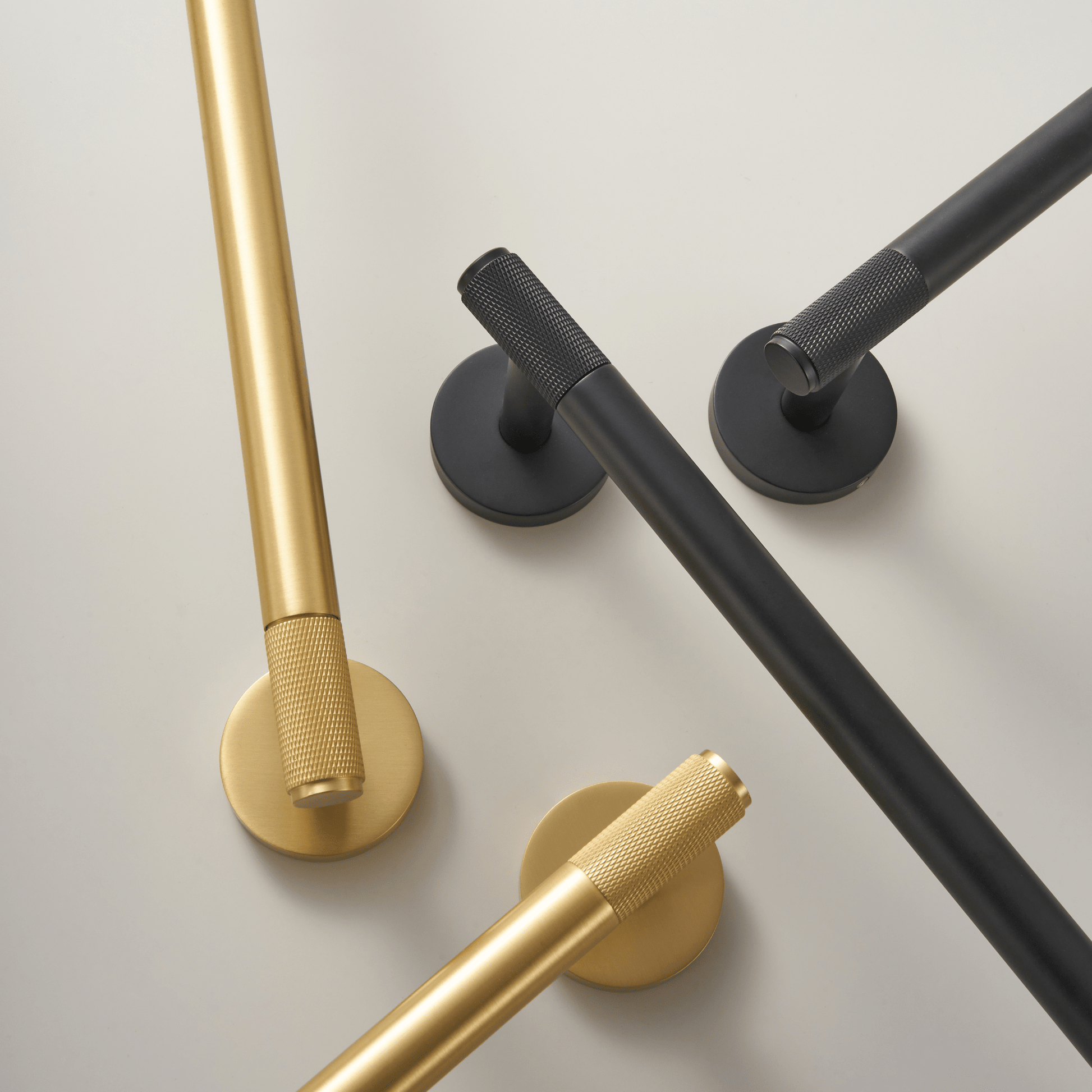 Bathroom Accessories Bayside Luxe - Knurled Solid Satin Brass Towel Rail - Mosman Range