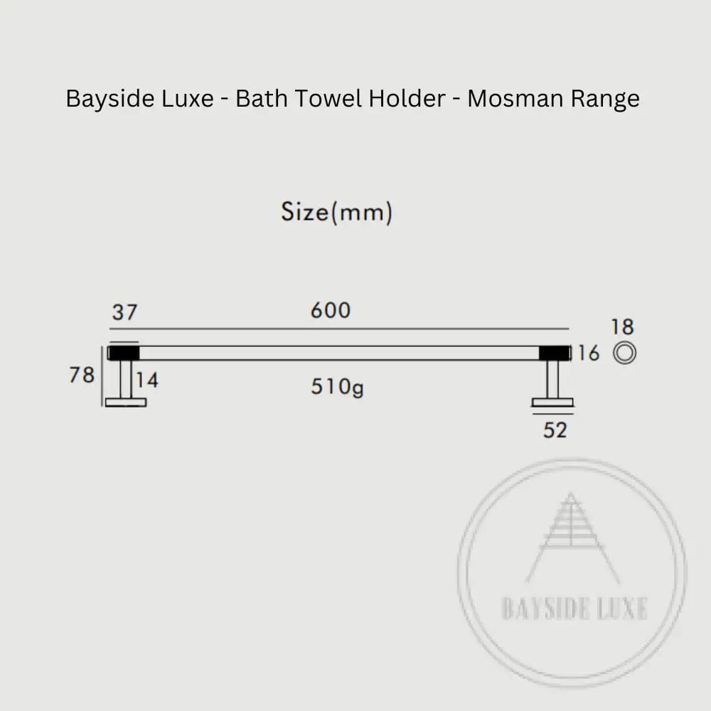 Bathroom Accessories Bayside Luxe - Knurled Solid Satin Brass Towel Rail - Mosman Range