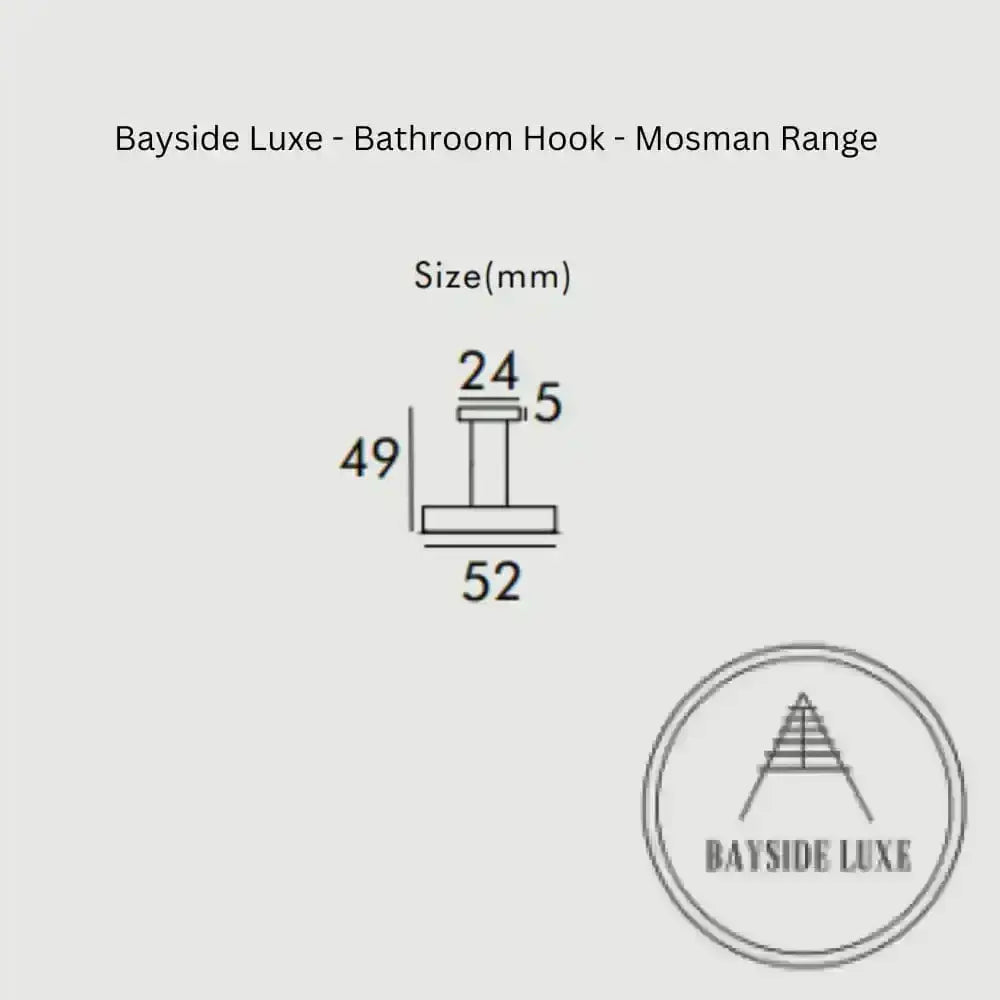 Bathroom Accessories Bayside Luxe - Solid Antique Brass Hook - Mosman Range