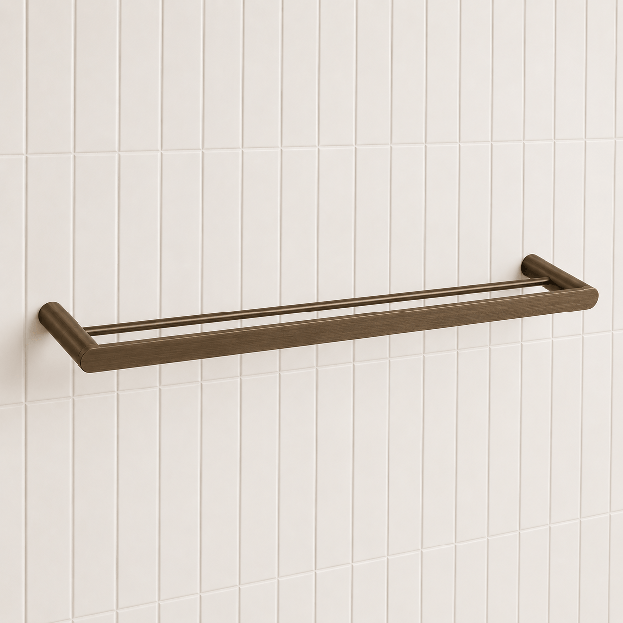 Bathroom Middle Park Bath Double Towel Holder 800mm - Antique Brass