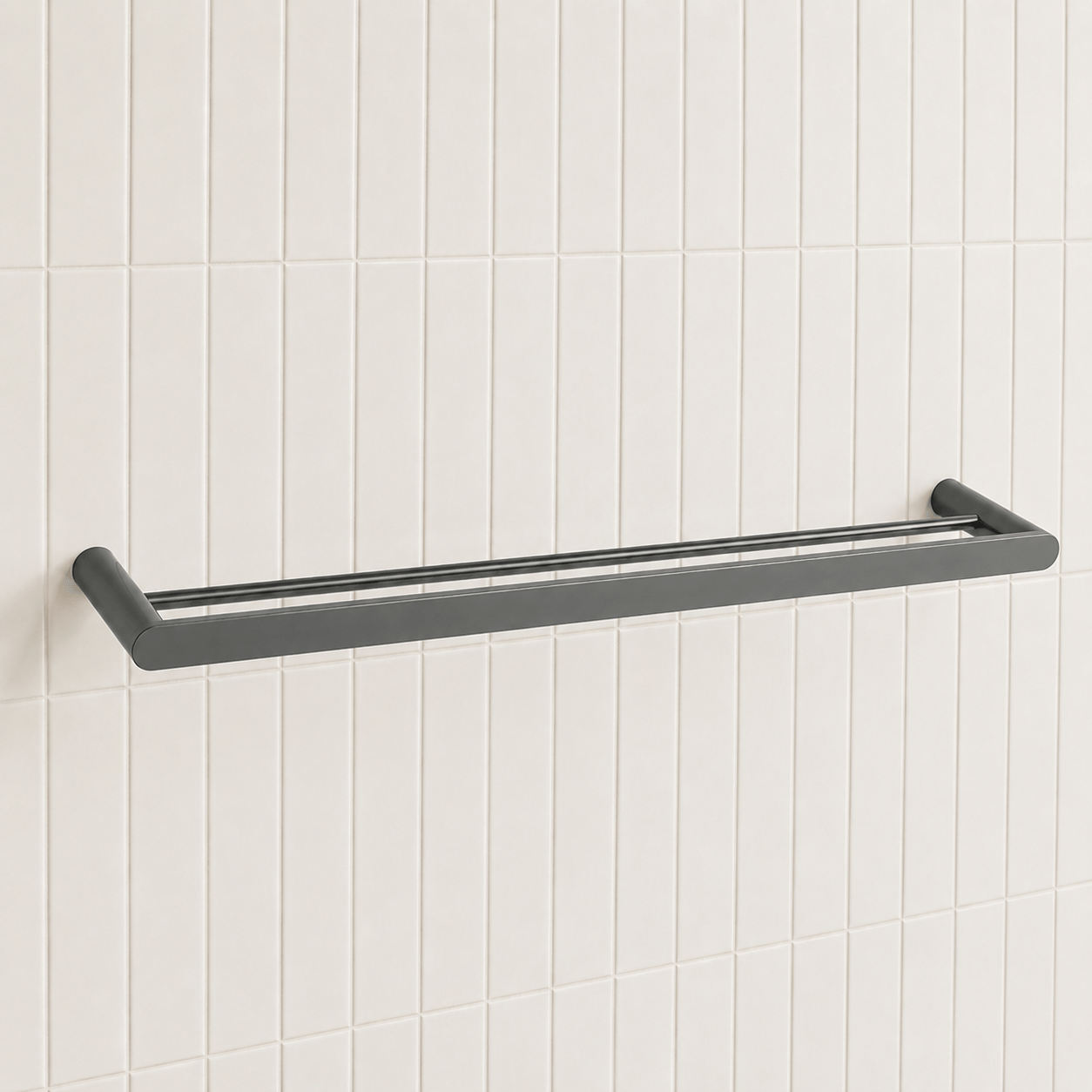 Bathroom Middle Park Bath Double Towel Holder 800mm - Gunmetal