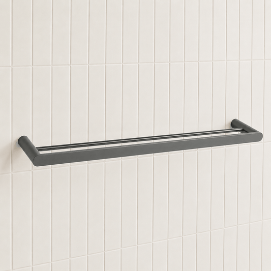 Bathroom Middle Park Bath Double Towel Holder 800mm - Gunmetal