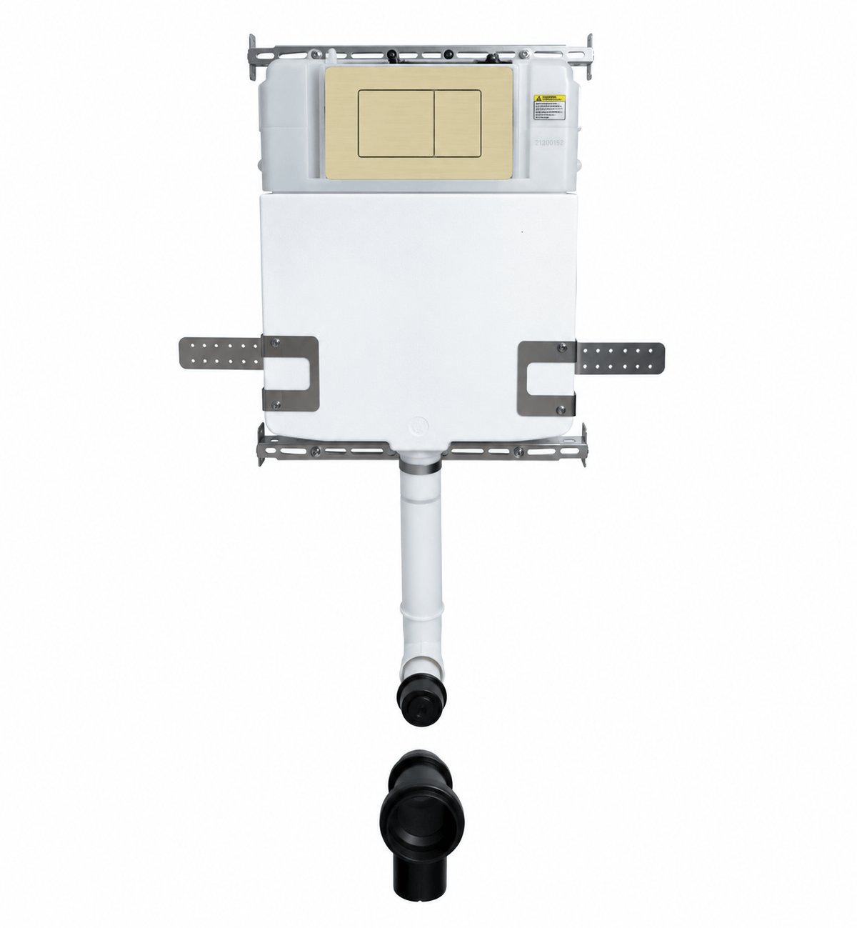Bathroom Noosa Ceramic Toilet with Rectangle Satin Brass Flush Plate