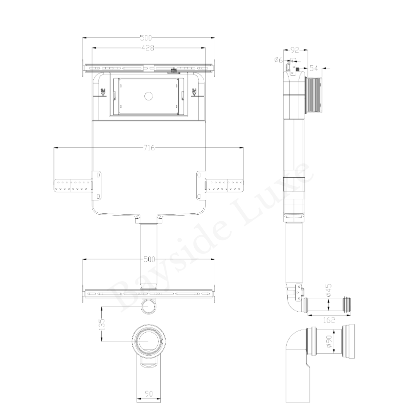 Bathroom Noosa Cistern In Wall Universal
