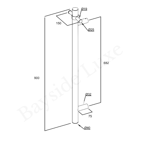 Bathroom Noosa Heated Double Towel Rail Antique Brass