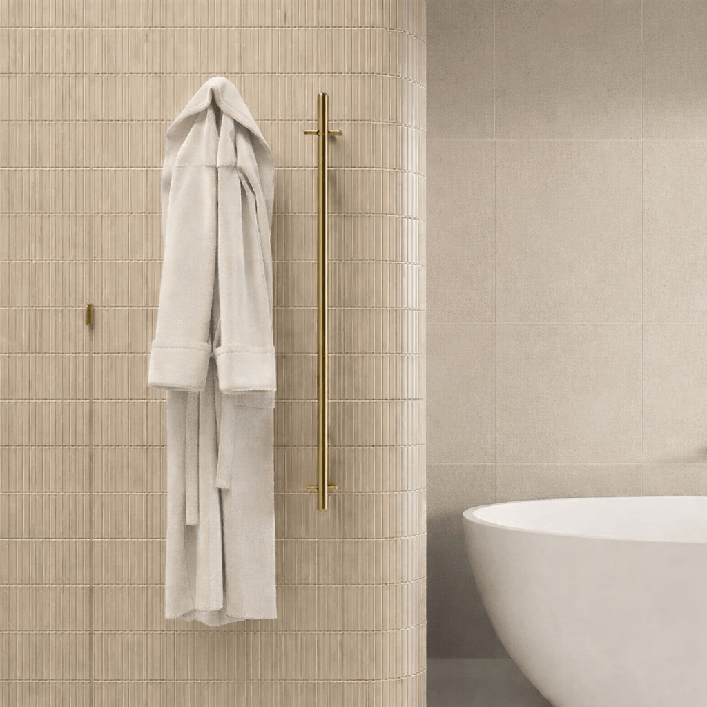Bathroom Noosa Heated Double Towel Rail Satin Brass