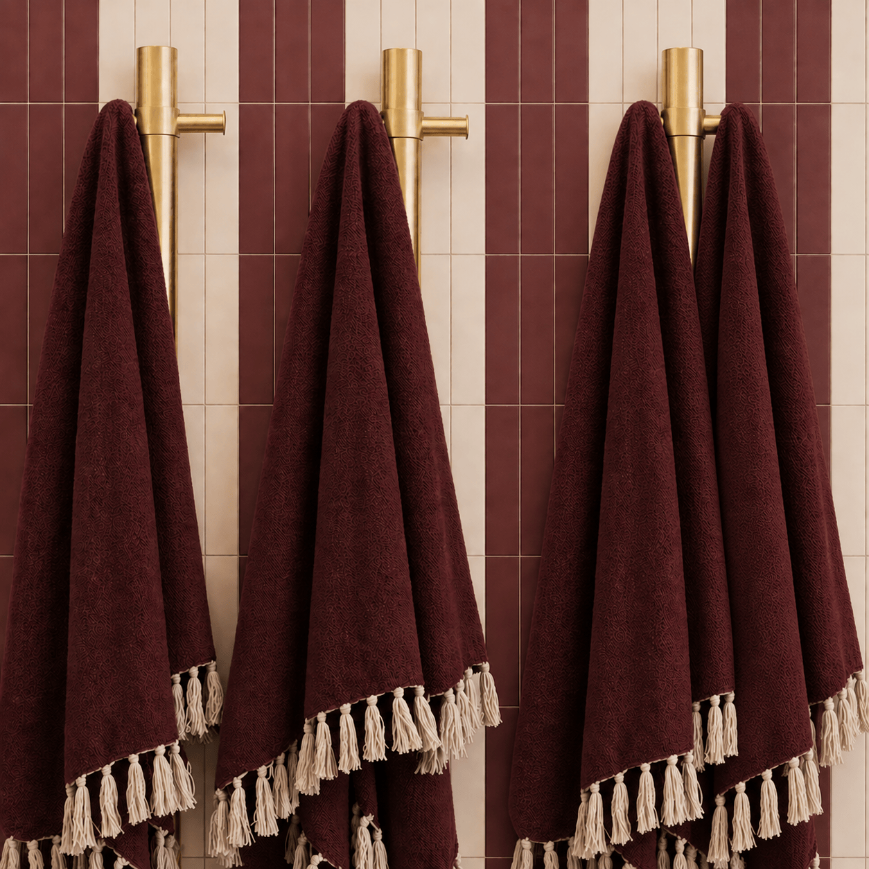 Bathroom Noosa Heated Double Towel Rail - Satin Brass