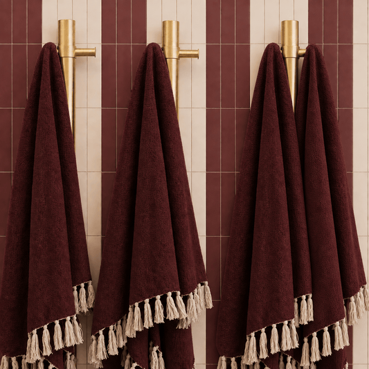 Bathroom Noosa Heated Double Towel Rail - Satin Brass