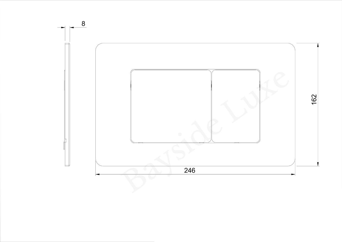 Bathroom Noosa Rectangle Toilet Flushplate Antique Brass