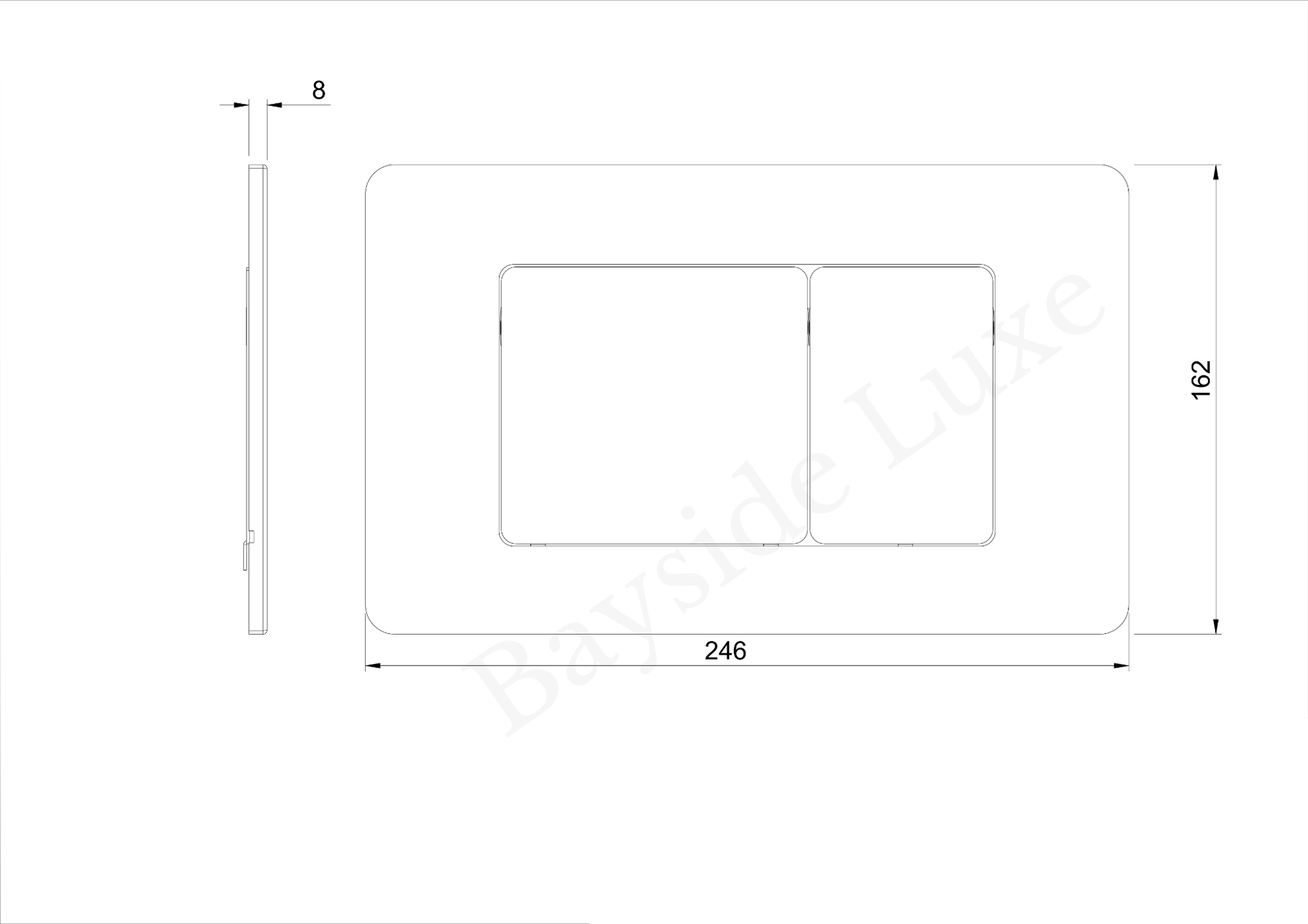 Bathroom Noosa Rectangle Toilet Flushplate Antique Brass