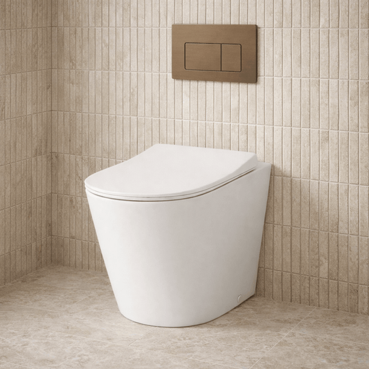 Bathroom Noosa Rectangle Toilet Flushplate - Antique Brass