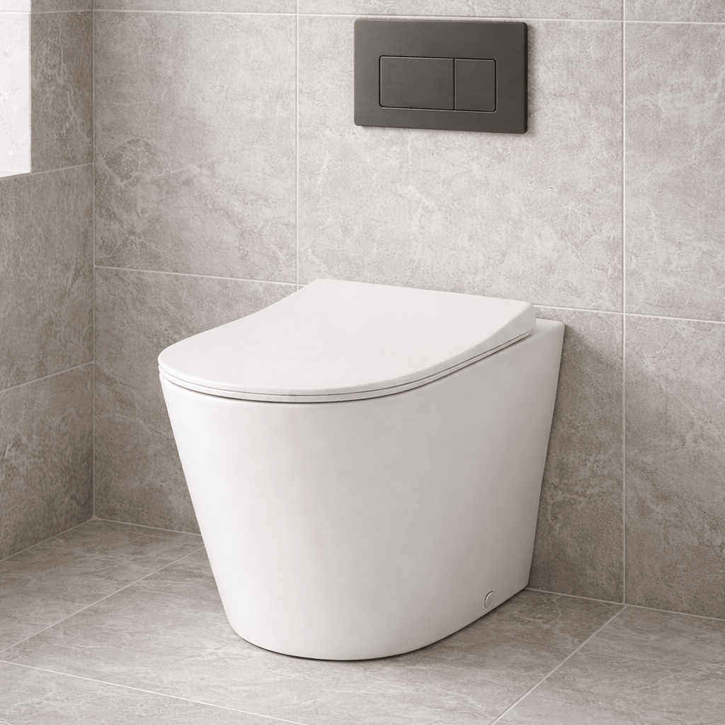 Bathroom Noosa Rectangle Toilet Flushplate - Gunmetal
