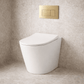 Bathroom Noosa Rectangle Toilet Flushplate - Satin Brass