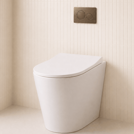 Bathroom Noosa Round Toilet Flushplate - Antique Brass