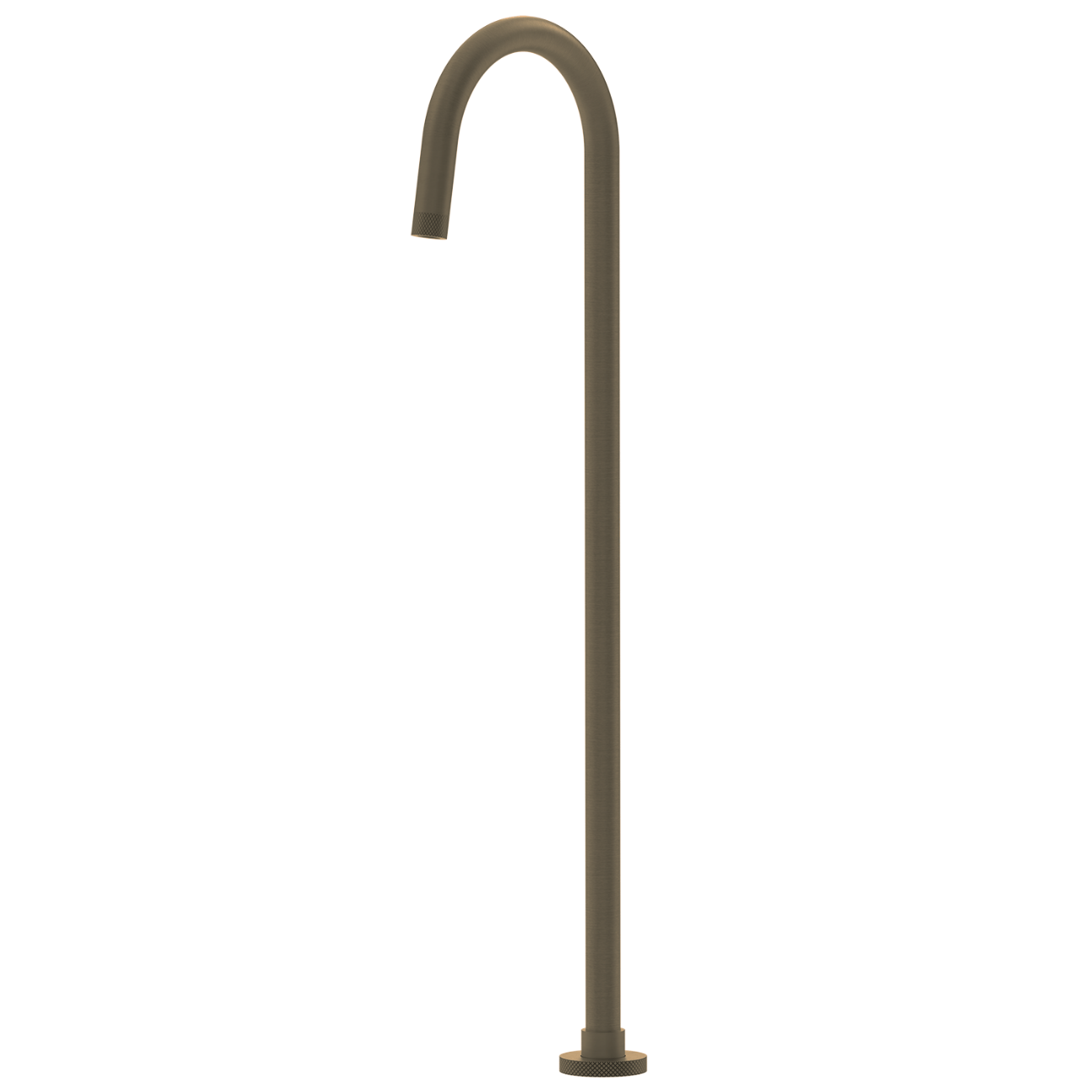 Bathroom Portsea Knurled Floor Mount Bath Tap Antique Brass
