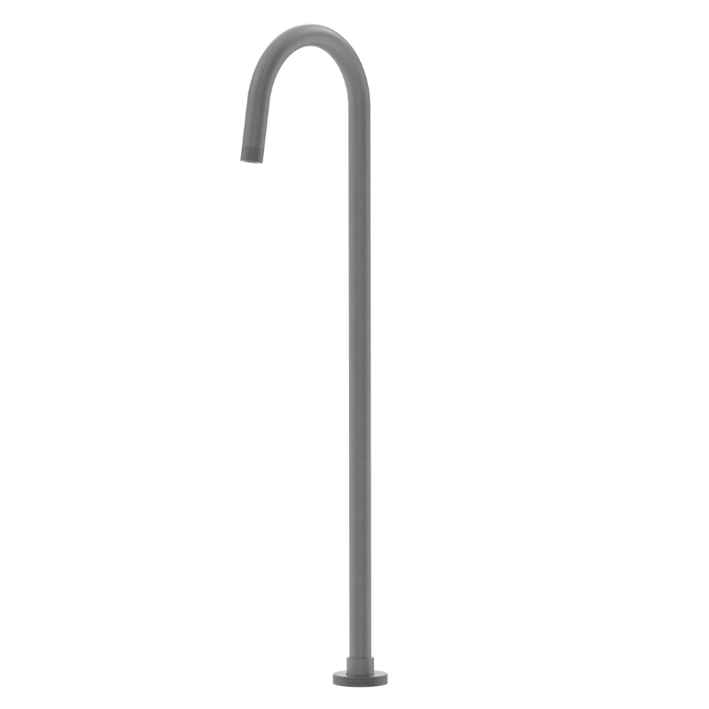 Bathroom Portsea Knurled Floor Mount Bath Tap Gunmetal