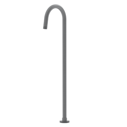 Bathroom Portsea Knurled Floor Mount Bath Tap Gunmetal