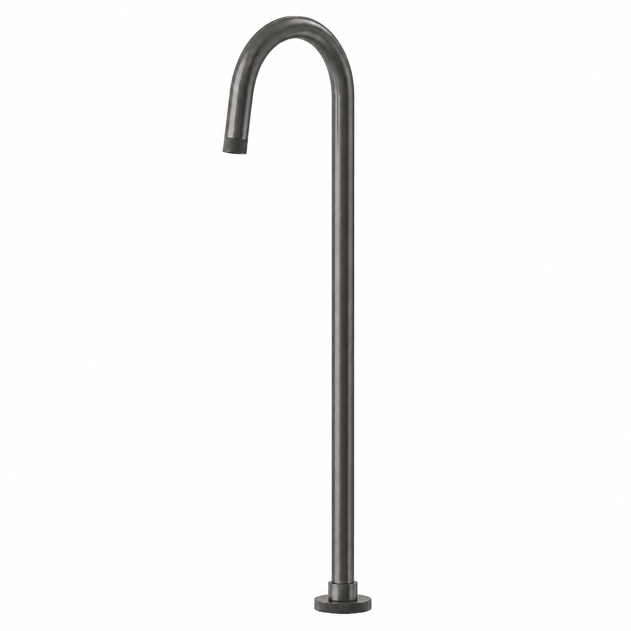 Bathroom Portsea Knurled Floor Mount Bath Tap - Gunmetal