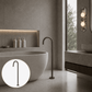 Bathroom Portsea Knurled Floor Mount Bath Tap - Gunmetal