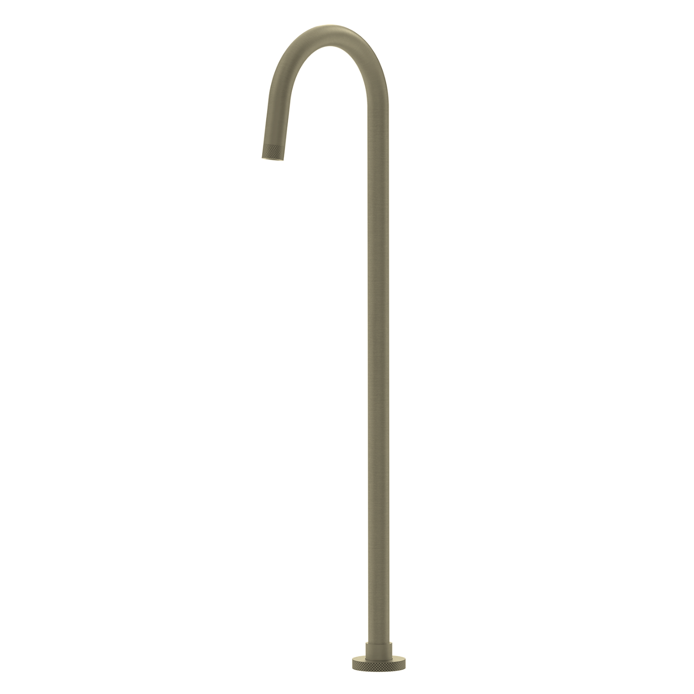 Bathroom Portsea Knurled Floor Mount Bath Tap Satin Brass