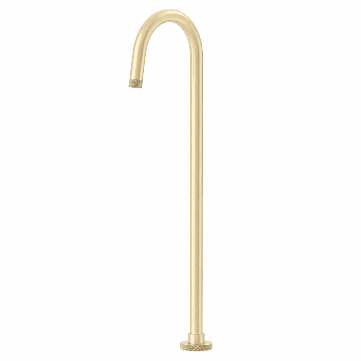 Bathroom Portsea Knurled Floor Mount Bath Tap - Satin Brass
