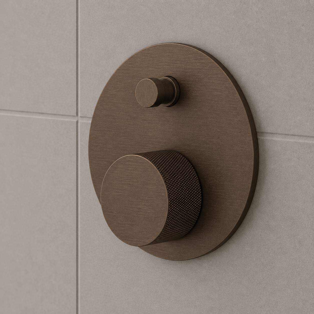 Bathroom Portsea Knurled Shower Diverter - Antique Brass