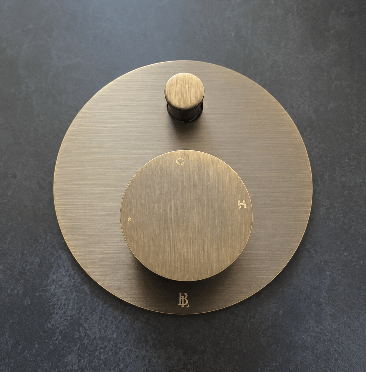Bathroom Portsea Knurled Shower Diverter - Antique Brass