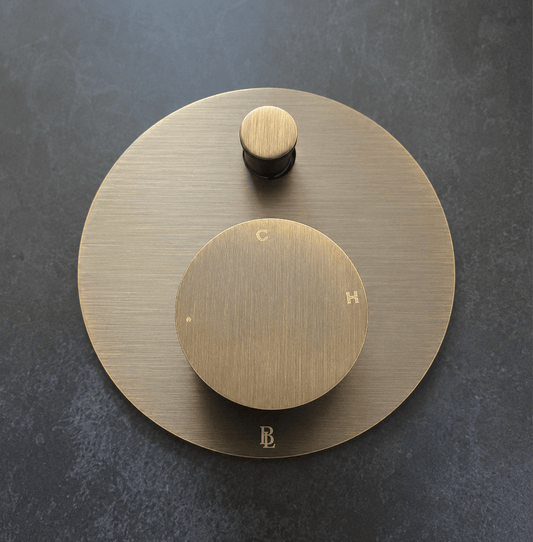 Bathroom Portsea Knurled Shower Diverter - Antique Brass