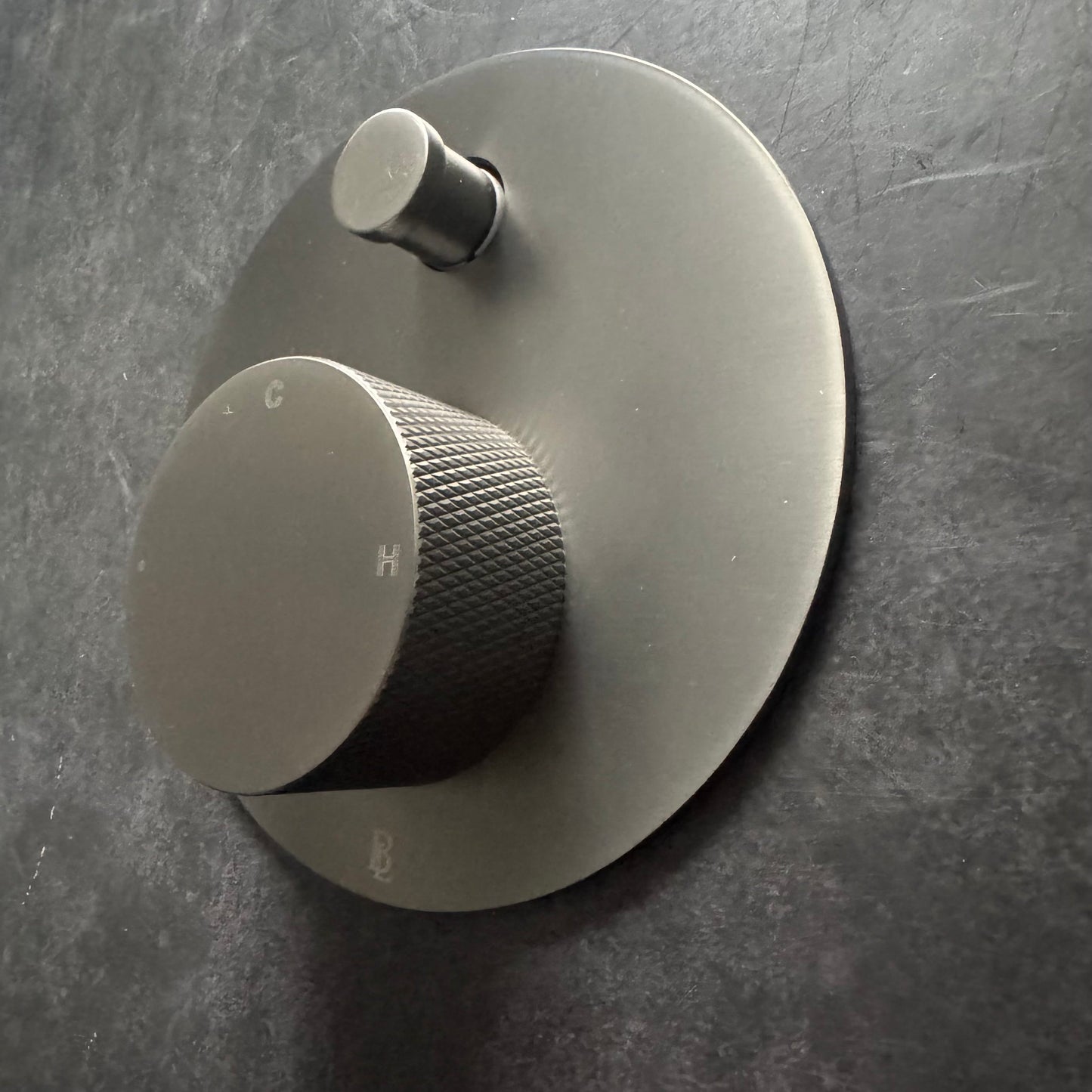 Bathroom Portsea Knurled Shower Diverter - Gunmetal
