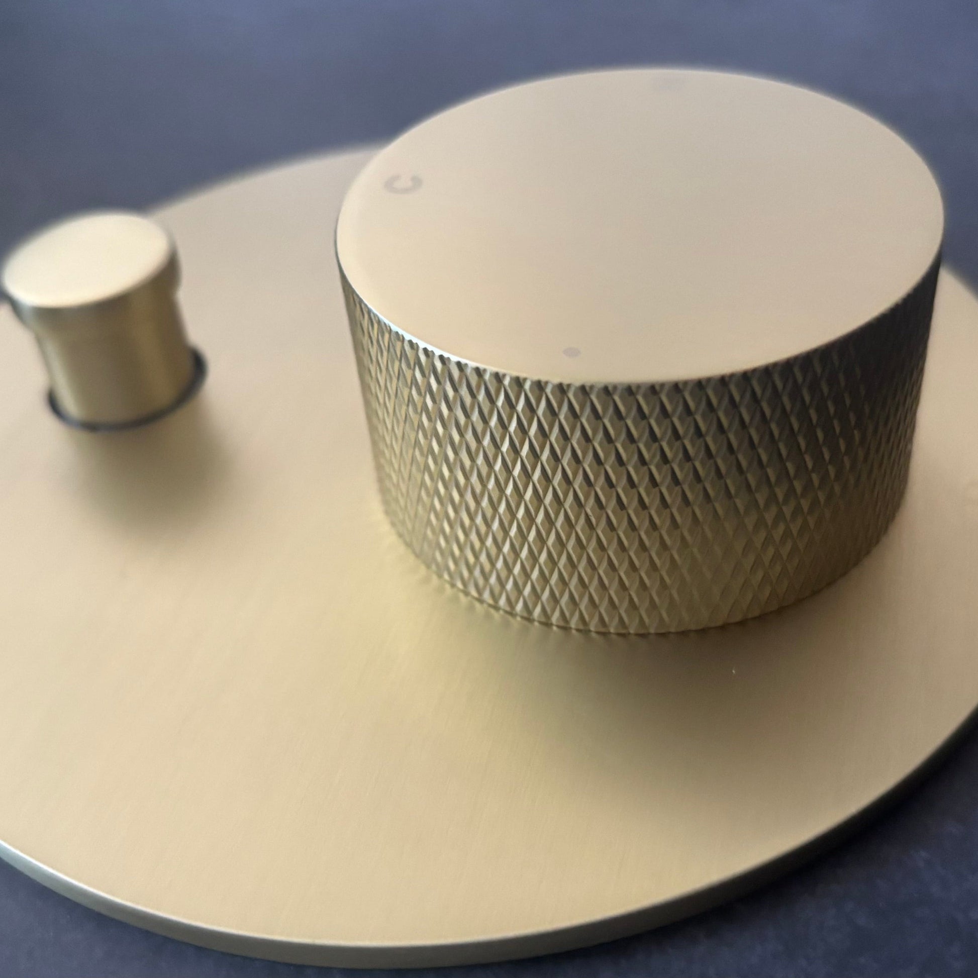 Bathroom Portsea Knurled Shower Diverter - Satin Brass