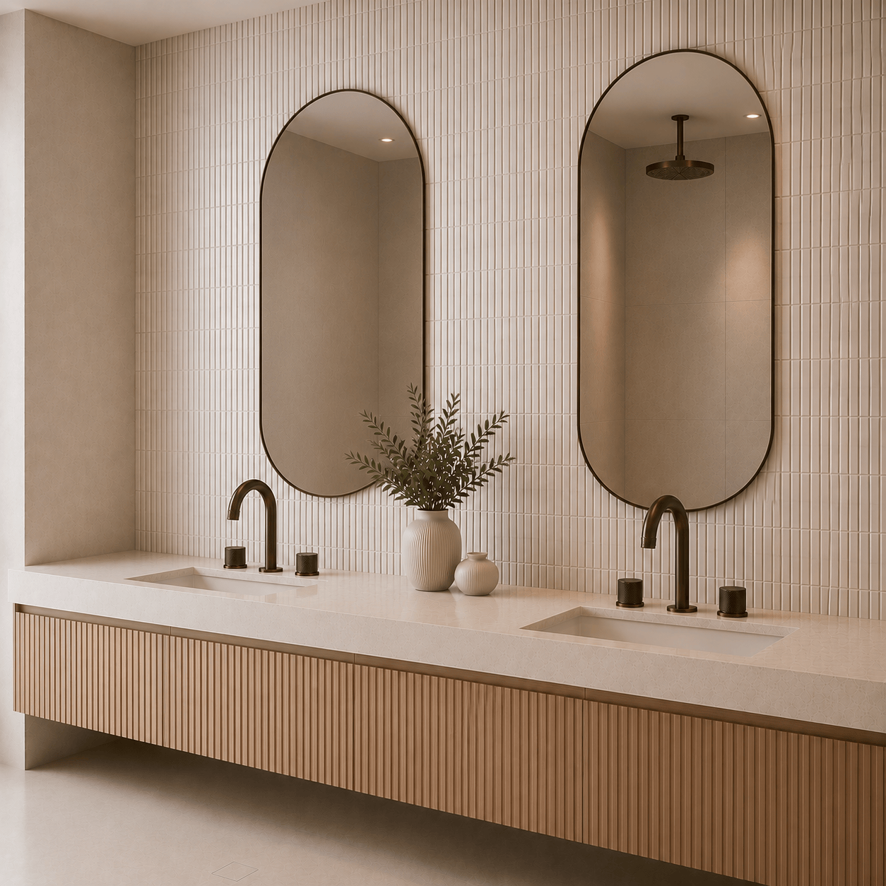 Bathroom Portsea Knurled Spout and Double Mixer - Antique Brass