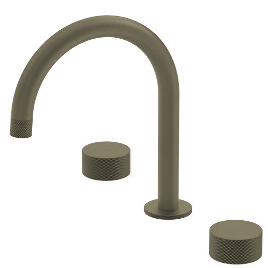 Bathroom Portsea Knurled Spout and Double Mixer Satin Brass