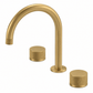 Bathroom Portsea Knurled Spout and Double Mixer - Satin Brass