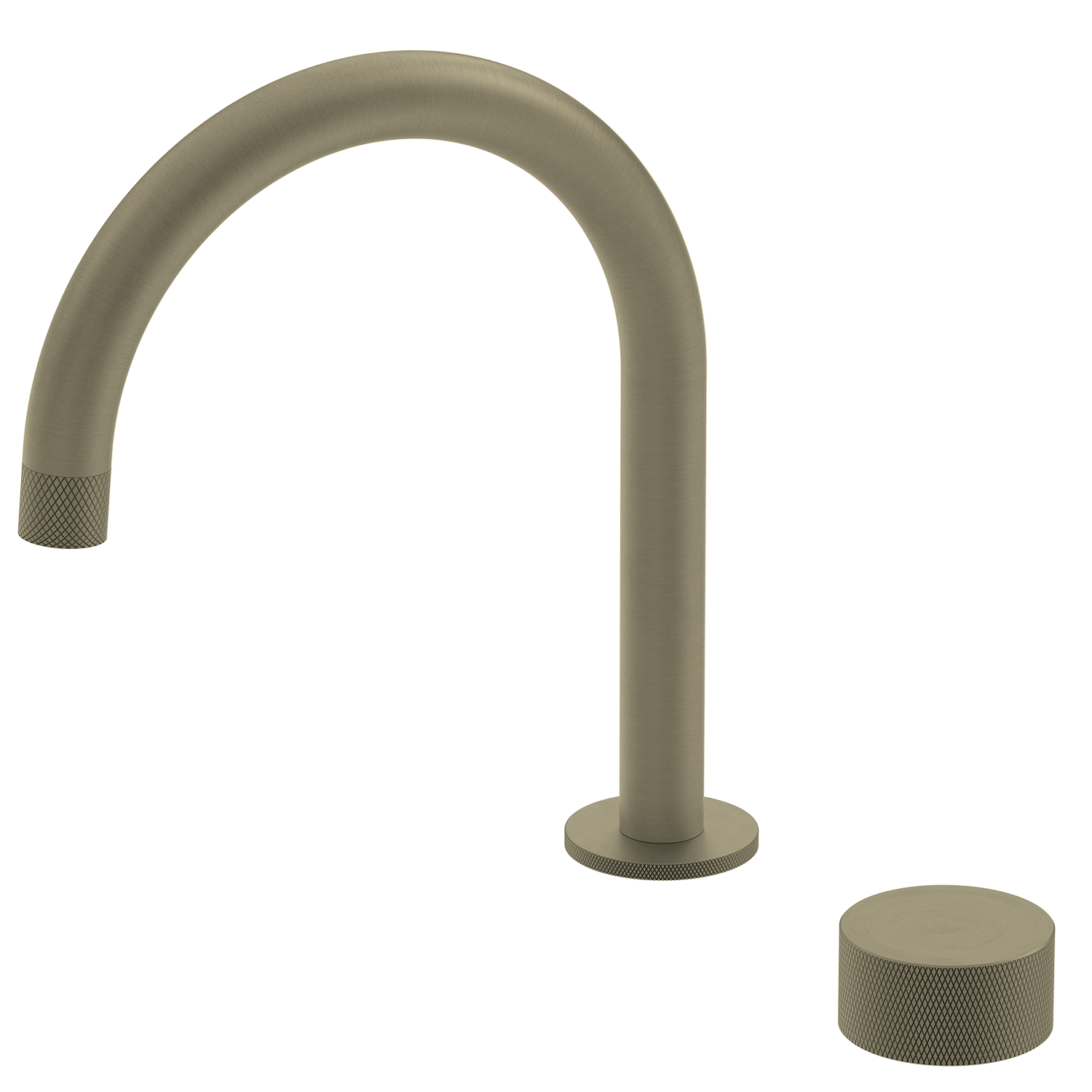 Bathroom Portsea Knurled Spout and Single Mixer Satin Brass