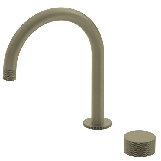 Bathroom Portsea Knurled Spout and Single Mixer Satin Brass